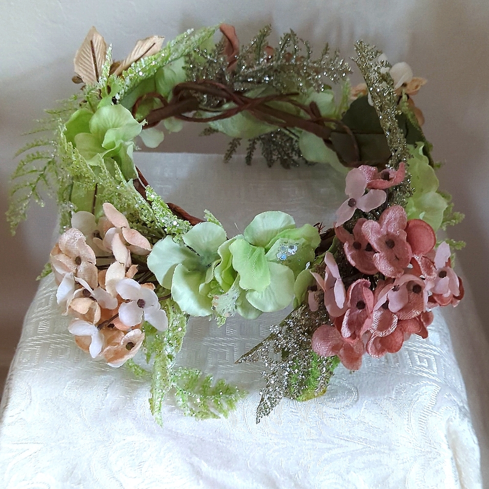 Handmade Floral/Shimmer/ Fairy/Festival costume Crown/Headpiece.